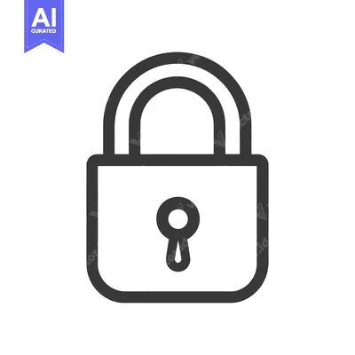 Aset desain premium: A simple black padlock icon representing security and protection
