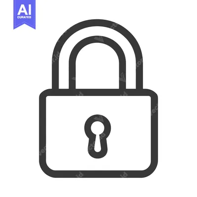 Premium design asset: A simple outlined lock icon representing security and safety