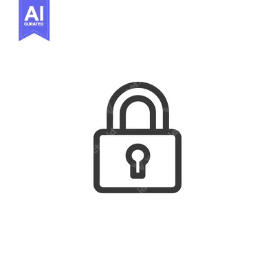 Aset desain premium: Minimalist Padlock Icon: Security, Privacy, and Protection Symbol