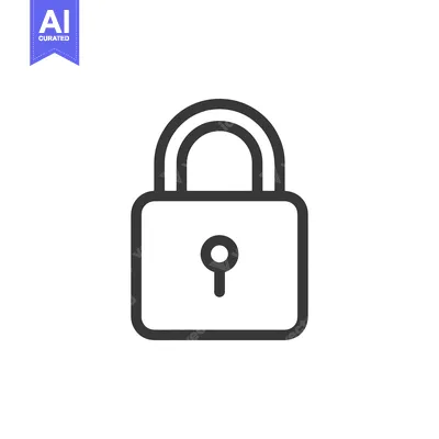 Aset desain premium: Minimalist Padlock Icon: Security Symbol in Bold Outline Style