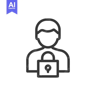 Aset premium populer: User Security Icon: Person with Padlock, Data Protection Concept