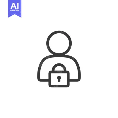 Aset premium populer: User Security Icon: Person Holding Padlock Symbolizing Data Protection