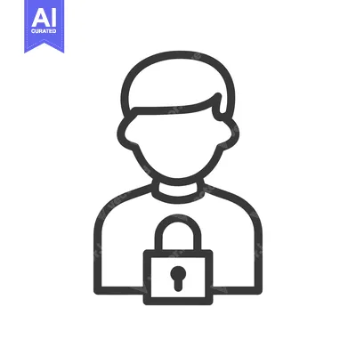 Aset premium populer: Secure Identity: Minimalist Icon of Person with Padlock Protection