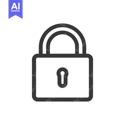 Aset desain premium: Minimalist Padlock Icon: Security, Protection, and Privacy Symbol in B