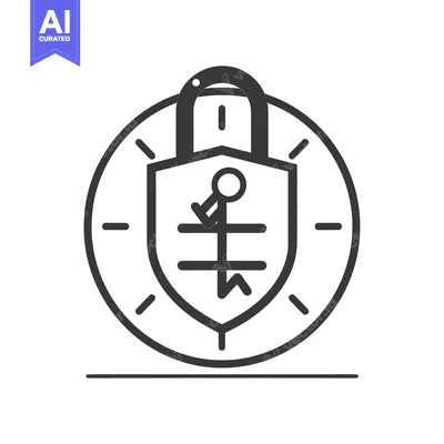 Aset desain premium: Lock with Keyhole and Shield Icon