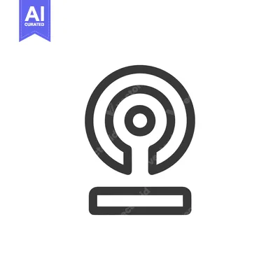 Premium design asset: Minimalist Wireless Signal Icon: Concentric Circles and Base