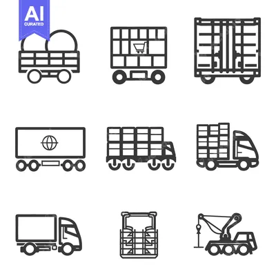 Aset premium populer: Illustrations depicting various vehicles designed for transportation p