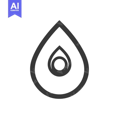 Aset desain premium: Stylized Water Drop Icon with Nested Shapes and Simple Design