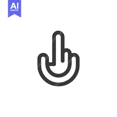 Premium design asset: Stylized Hand Gesture Icon: Middle Finger, Bold Line Art
