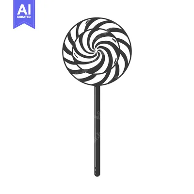 Aset premium populer: An isolated illustration depicting a swirled lollipop with a stick