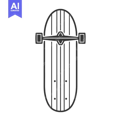 Aset premium populer: An overhead vector illustration of a skateboard on a white background