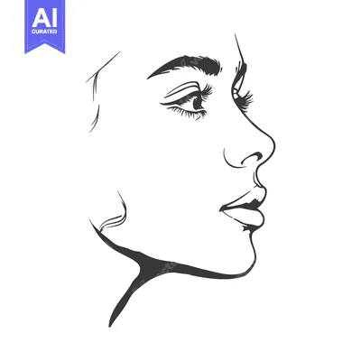 Popular premium asset: A simple pen and ink drawing of a woman looking to the right