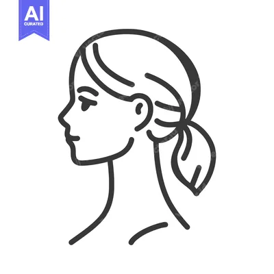 Popular premium asset: A simple line drawing of a woman in profile