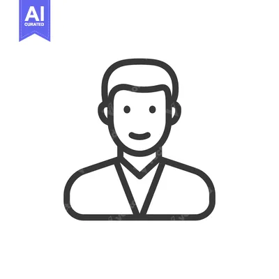 Popular premium asset: Minimalist Line Art Portrait of Smiling Man in Suit