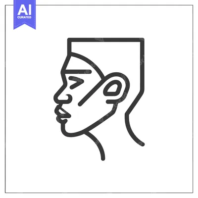 Aset desain premium: Minimalist Line Art: Profile of a Person's Face and Neck