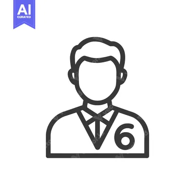 Aset desain premium: Minimalist Icon of a Person Wearing a Numbered Jersey