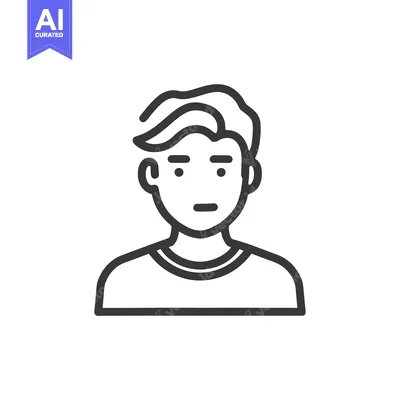 Popular premium asset: Minimalist Line Art Portrait: Young Man with Modern Hairstyle and T-Sh