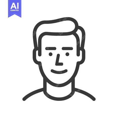 Aset desain premium: Minimalist Portrait: Simple Line Art of a Smiling Man's Face