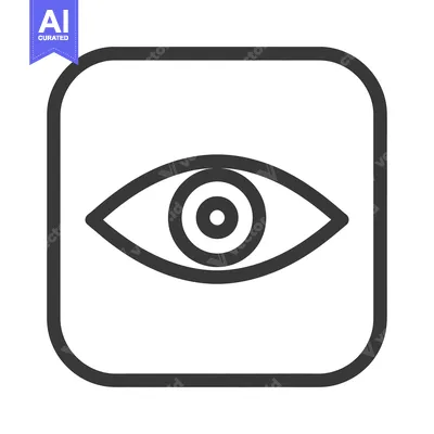 Popular premium asset: Minimalist Eye Icon in Rounded Square Frame, Dark Gray on White