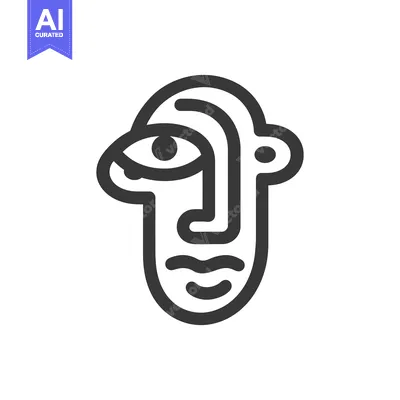 Premium design asset: Abstract Face Line Art: Minimalist Portrait with Single Eye and Unique