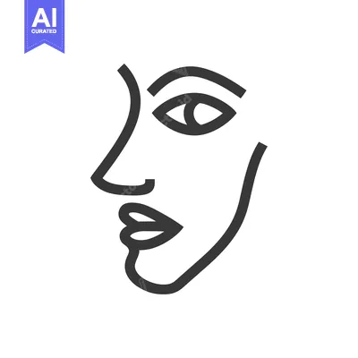 Premium design asset: Minimalist Line Art: Elegant Female Face Profile Illustration
