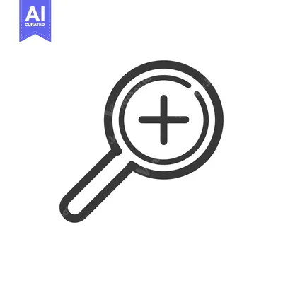 Magnifying Glass with Plus Sign: Detailed Vector Icon Illustration