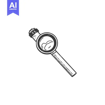 Popular premium asset: A simple hand drawn illustration of a dental inspection mirror