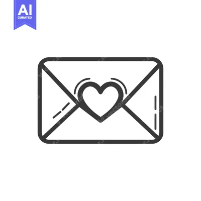 Aset premium populer: An Envelope Displaying a Heart Symbol Illustrating Sentimental Communi