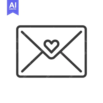 Aset desain premium: A Simple Vector Illustration of a Love Letter Envelope