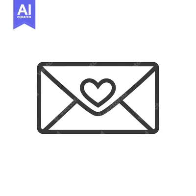 Premium design asset: A vector illustration of a closed envelope with a heart symbol