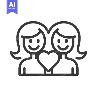 Aset premium populer: Two women are smiling while holding a heart together