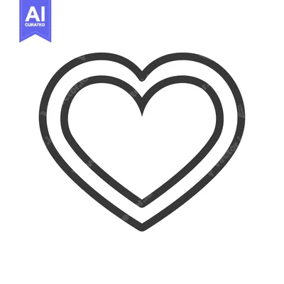 Popular premium asset: A simple outlined heart image with a double layered appearance