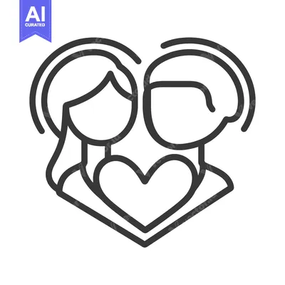 Popular premium asset: Two people embracing each other with a shared heart symbol