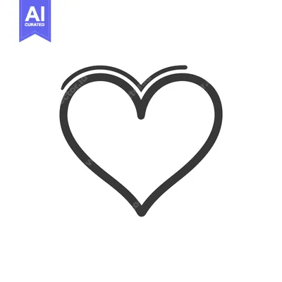 Premium design asset: A Simple Bold Heart Outline Design On White Background