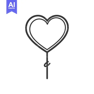 Popular premium asset: A simple heart shape on a thin stick with loop detail