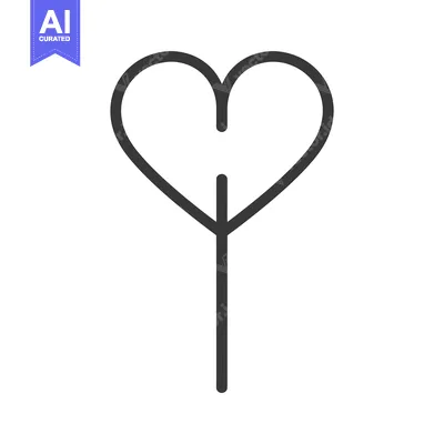 Aset premium populer: A simple graphic depiction of a heart on a stem