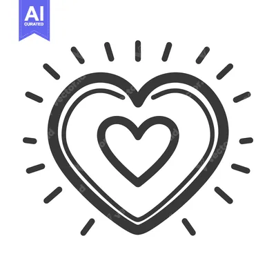 Aset desain premium: A radiant heart icon showing love and affection elegantly designed