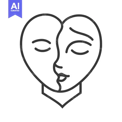 Popular premium asset: A heart shape featuring two faces in a romantic embrace