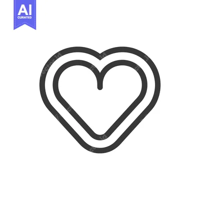 Simple outline illustration representing a double heart shape on white