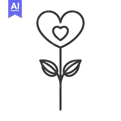 Aset premium populer: A stylized floral design with hearts used for a symbol