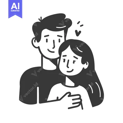 Popular premium asset: Loving Couple Embracing with a Heart Symbol