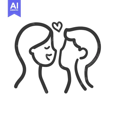 Aset premium populer: Two people are very close with a heart above them
