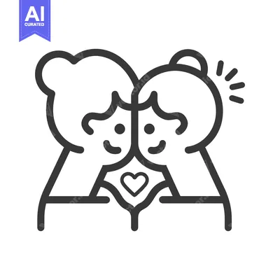 Premium design asset: Two people holding a heart representing friendship and love