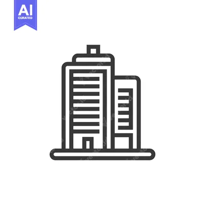 Aset premium populer: Minimalist Building Icon: Modern Architecture, Urban Design, and Corpo