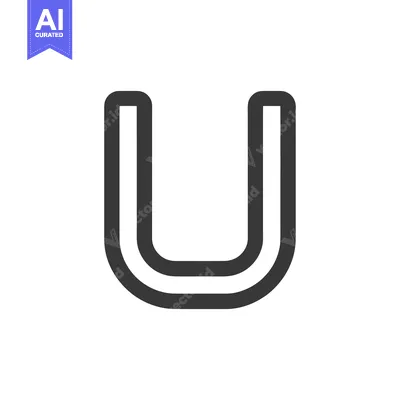 Aset premium populer: Bold Letter U: Modern, Minimalist Design on White Background