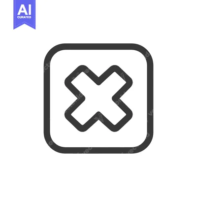 Aset premium populer: Bold Cross Mark Icon in Rounded Square Frame, Minimalist Design