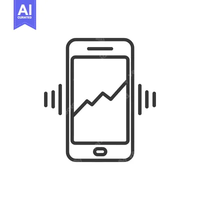 Popular premium asset: Smartphone with Rising Graph and Signal Bars, Minimalist Line Art Icon