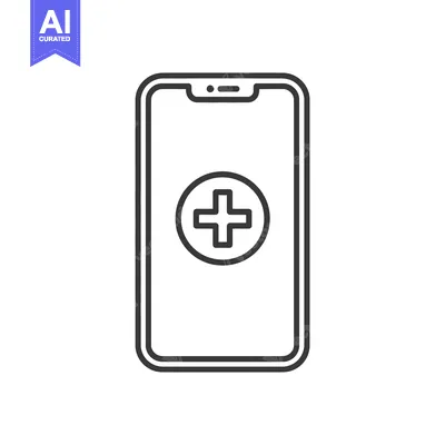 Aset premium populer: Smartphone with Medical Cross Icon, Healthcare App Symbol, Minimalist