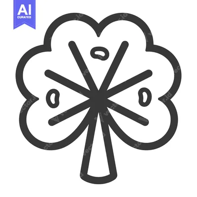 A stylized drawing depicts a four leaf clover with seeds