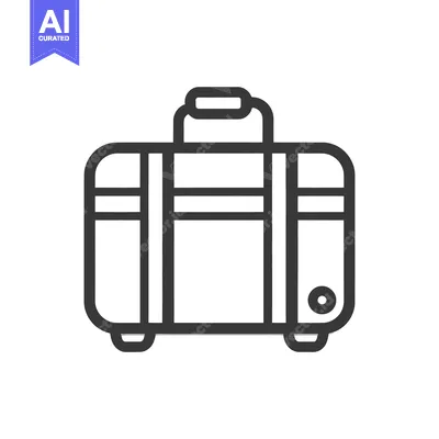 Aset premium populer: Minimalist Suitcase Icon: Clean Lines, Travel Symbolism, Modern Design